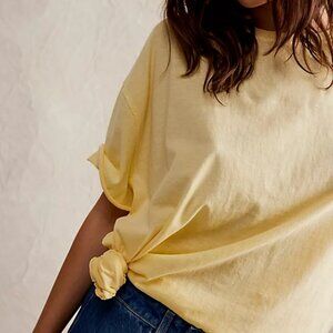Free People We the Free Nina Tee XS in Mellow Yellow